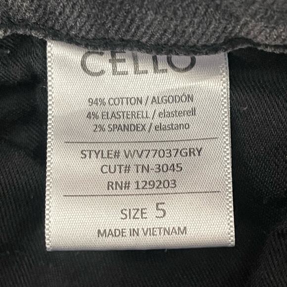 Cello Jeans Womens Size 5 Gray High Rise Straight Leg Distressed Raw Hem Denim - Picture 9 of 13